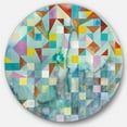 thumbnail image 1 of Designart 'Modern Patchwork' Geometric Metal Circle Wall Art, 1 of 3