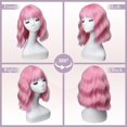 thumbnail image 4 of Yanonmyfd Light Pink Wigs with Bangs for Women,Shoulder Length Short Wavy Bob Wigs With Bangs Synthetic Bob Wig Curly Wig Heat Resistant Colorful Wavy Wig Cosplay Wigs For Daily Party(12 Inch), 4 of 18