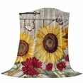 thumbnail image 6 of Red Yellow Sunflowers Blanket Soft Cozy Warm Throw Blanket for Couch, Plush Fuzzy Flannel Fleece Blankets for Sofa, Retro Rustic Barn Doors Butterfly Brown Bed Blankets Gifts for Men, 32"x48", 6 of 9