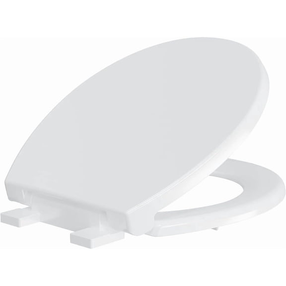 Towallmark Round Toilet Seat, Quick Release White PP Toilet Seat Cover, Easy Clean Bathroom Toilet Seat For Home Guest Rental Units