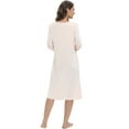 thumbnail image 4 of Women's Nightgown Super Soft Modal Sleepwear Nightshirt Long Sleeve Nightdress comes with Chest Pads Solid Color Pajamas Dress Loungewear,Beige S-2XL, 4 of 9
