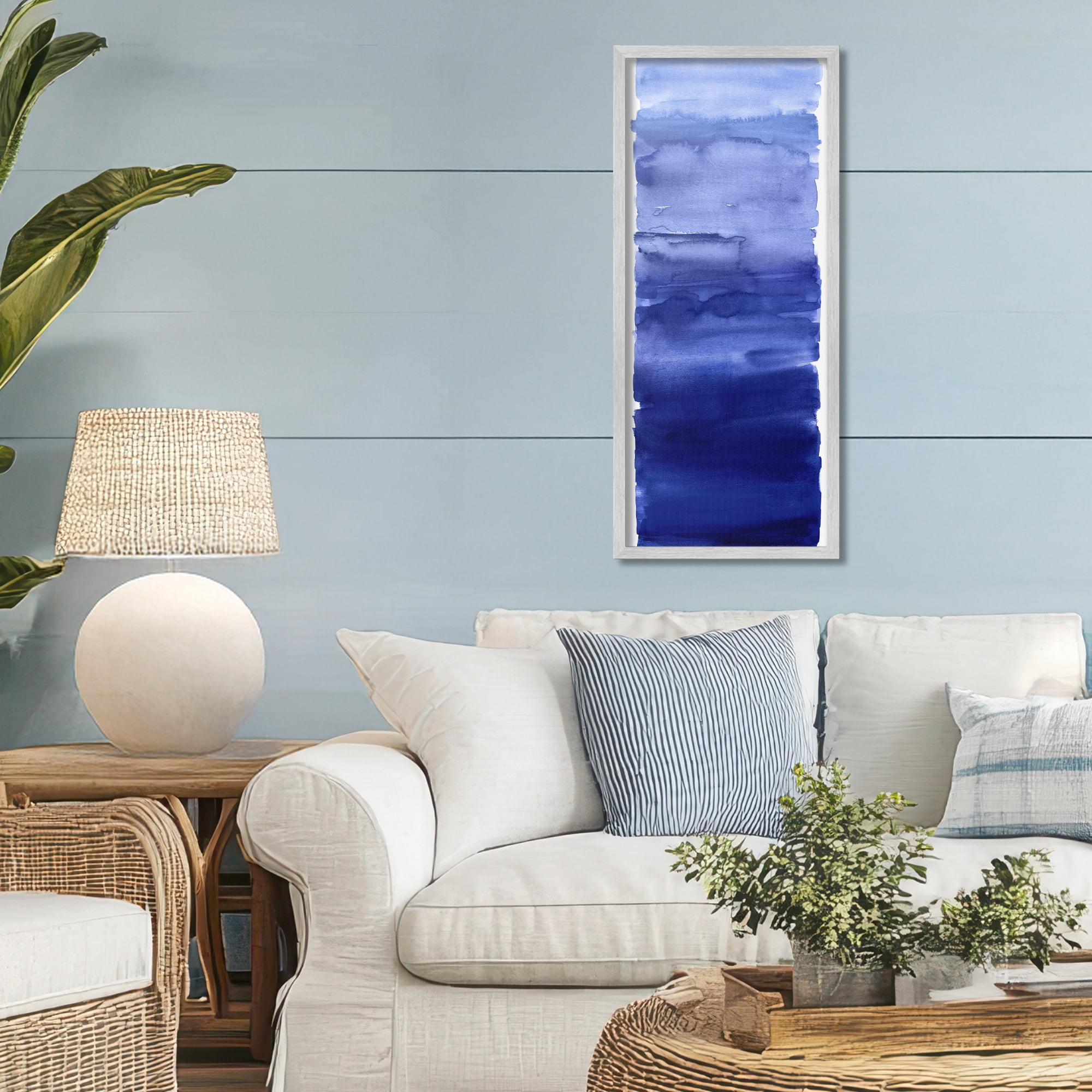Stupell Industries Indigo Blend Gradient Gray Framed Giclee Art, design by Allie Corbin