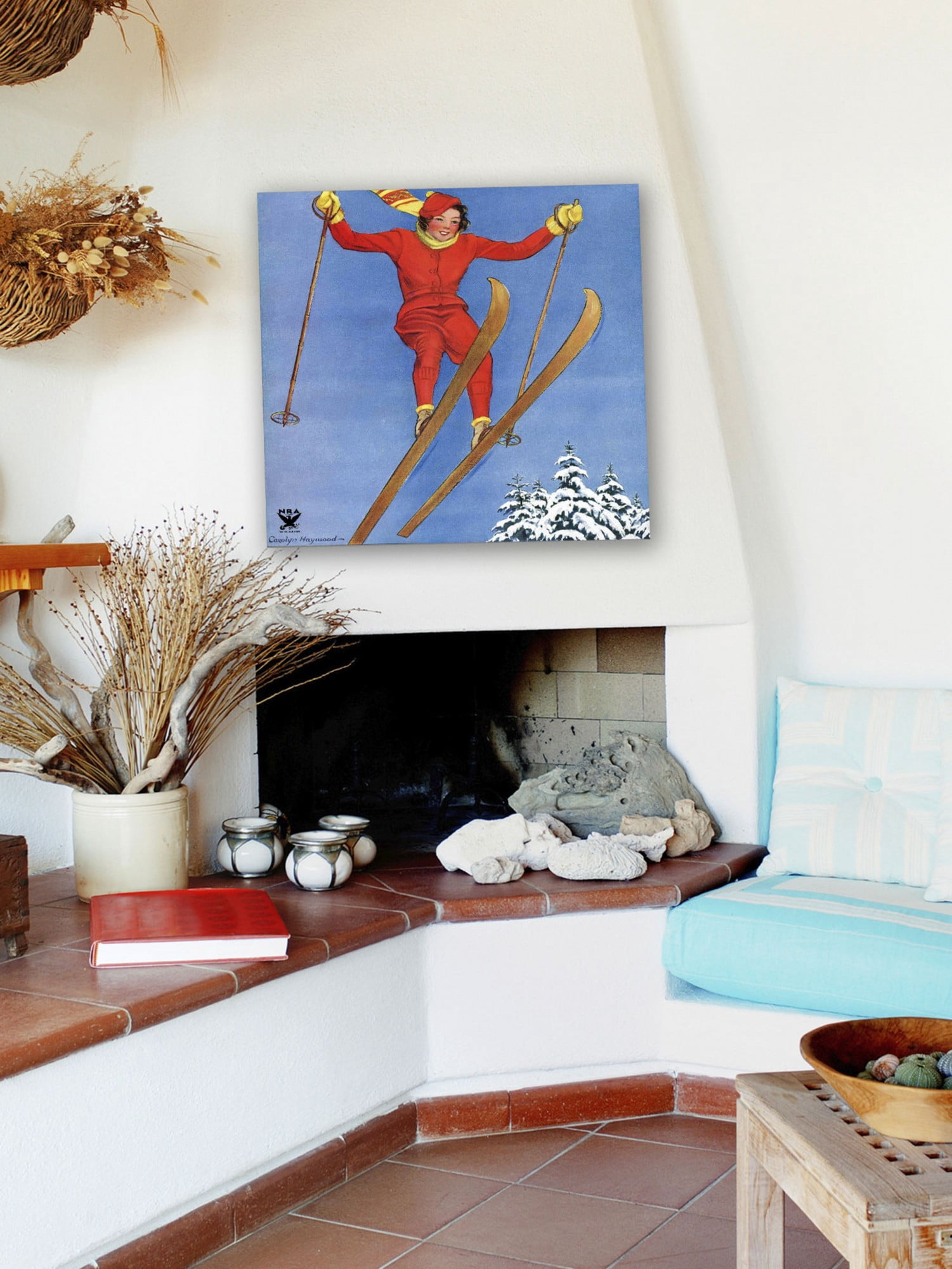 Marmont Hill Woman Ski Jumper by Carolyn Haywood Painting Print on Canvas