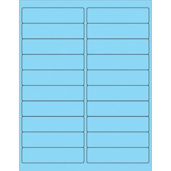 Box Partners Rectangle Laser Labels 4" x 1" Pastel Blue 2000/Case LL177BE