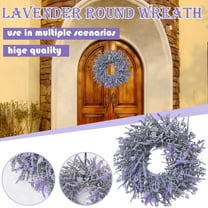 PATLOLLAV Lavender Wreath,Spring Wreaths for Front Door 18 Inch with Three Styles of Purple Dried Flowers,Winter Summer Large Artificial Wreaths for All Seasons Farmhouse Indoor Outdoor Decor