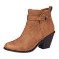 thumbnail image 1 of PEASKJP Womens Fashion Boots Round Toe Booties Non-Slip Comfort Ankle High Short Boot for Ladies, Yellow 38, 1 of 5