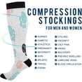 thumbnail image 4 of 1 Pairs Doodle Dog Paw Compression Socks for Women Men Knee High Stocking for Running, Athletic, Medical Gift, 4 of 7