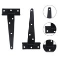 thumbnail image 2 of 2PCS 6 Inches T Shape Rustproof Iron Light Duty Shed Hinge Gate Strap Hinge Door Gates Hinges (Black), 2 of 8