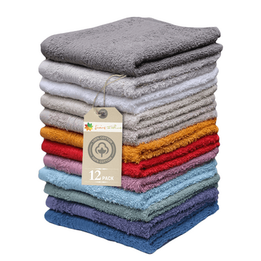 Living Fashions Washcloths Pack of 12, Size 13" x 13"