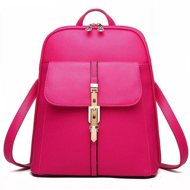 LHSHID casual patent pu leather Womens backpacks solid schoolbag female Rucksack women preppy style High quality school backpack