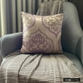 thumbnail image 5 of Throw Pillow Cover, Purple Decorative Zippered&nbsp;Toss Pillow&nbsp;Covers 16x16 inch (40x40 cm), Jacquard Throw Pillows For Couch, Damask, Contemporary Throw Pillow - Damask Purple Galore, 5 of 9