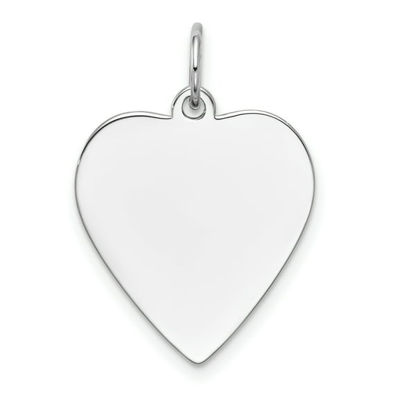 Beautiful 14k White Gold Plain .013 Gauge Engravable Heart Charm
