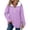Purple, variant on Quarter Zip Pullover for Women Lightweight Solid V-Neck Sweatshirts Long Sleeve Soft Oversized Hood Sweater