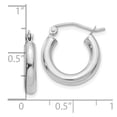 thumbnail image 4 of Auriga Fine Jewelry 10K White Gold 3mm (Lightweight) Tube Hoop Earrings for Women, 4 of 5
