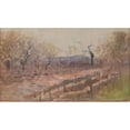 thumbnail image 2 of Ladislav Mednyánszky 14x10 Black Ornate Wood Framed Double Matted Museum Art Print Titled: Spring Landscape (Spring in an Orchard) (1889-1897), 2 of 5