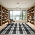 thumbnail image 2 of ODIKA Plaid Fabric Overlapping Framework Traditional Bathroom Checked for Great Room, Indoor Open Concept, Large Living Low Profile Flatwoven, 2 of 7