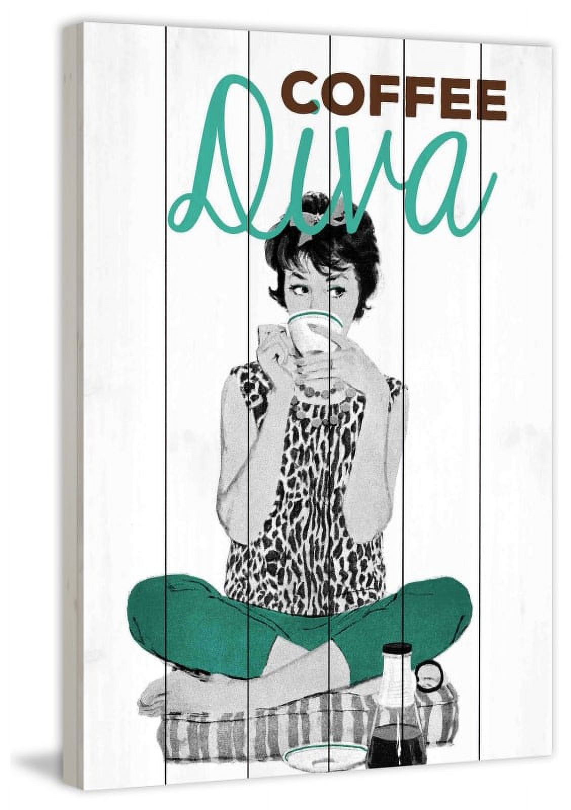 Marmont Hill "Coffee Diva 3" Painting Print on White Wood