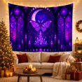thumbnail image 3 of Moth in Gothic Stained Glass with Crystals, Mystical Gothic Style for Dark Art Lovers, Celestial Wall Art, Halloween Gift, Tapestry Wall Hanging for Bedroom and Dorm, 3 of 7