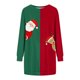 thumbnail image 3 of WILLBEST Sudadera Informal de Mujer con Estampado Navideño Interesante En Bloques de Color Verde y Rojo, Cuello Redondo, Manga Larga y Sin Capucha Grande, 3 of 4