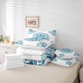 thumbnail image 6 of jejeloiu Retro Boho Flowers 7-Piece Twin Bedding Sets,Bohemian Medallion Gloral Bedding Comforter Set,White Cyan Sheet Sets For Girls Kids,Super Cozy Room Decor Reversible, 6 of 8