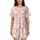 thumbnail image 1 of Balery Easter Rabbit Conjunto de Pijama para Mujer con Estampado, Dos Piezas de Manga Corta y Shorts, Ropa de Dormir Suave con Cuello Redondo y Bolsillos-3X-Large, 1 of 6