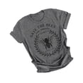 thumbnail image 2 of Camiseta de manga corta Jumpingount con estampado de abeja para mujer gris oscuro M, 2 of 6
