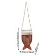 thumbnail image 2 of Hzzsbu Cute Fish Shape Crossbody Bag, Hollow Woven Leather Drawstring Shoulder Purse, 2 of 7