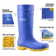 HISEA Steel Toe Men's Work Boots PVC Rain Boots for Agriculture and Industrial Working