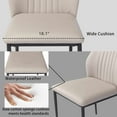 thumbnail image 5 of Dining Chairs Set of 2, Side Chairs, Faux Leather Modern Style Kitchen Chairs with Stable Steel Legs (Beige), 5 of 7