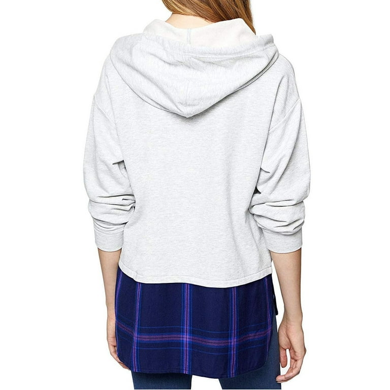 Sanctuary Clothing Womens Layered Hoodie Sweatshirt, Grey, X Sanctuary Clothing Womens Layered Hoodie Sweatshirt, Grey, X