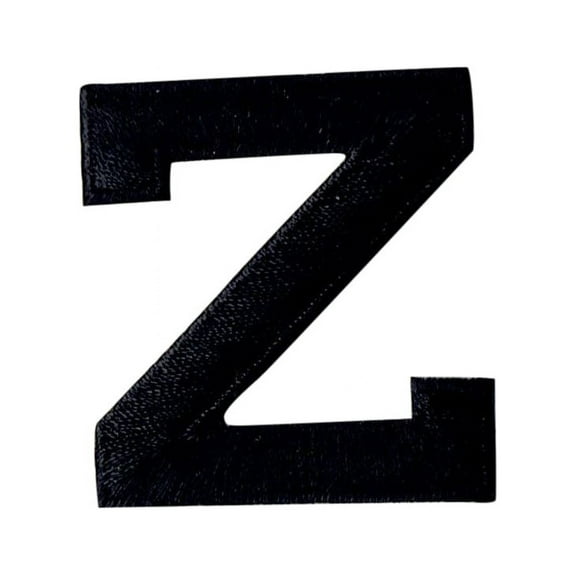 Alphabet Letter - Z - Color Black - 2" Block Style - Iron On Embroidered Applique Patch