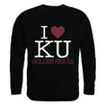 thumbnail image 1 of 552-321-BLK-03 Kutztown University I Love T-Shirt Col Rond, Noir - Large, 1 of 1