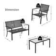 thumbnail image 3 of Gymax 4 PCS Patio Furniture Set Sofa Coffee Table Steel Frame Garden, 3 of 10