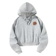 thumbnail image 4 of Sudadera con capucha para mujer, sudadera con capucha de gran tamaño para mujer, estampado marrón, sudadera gris de manga larga de moda, sudadera con SG, 4 of 8