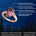 thumbnail image 2 of Gem Stone King 18K Rose Gold Plated Silver Red Garnet Pink Moissanite and Black Diamond Ring for Women (1.83 Cttw, Heart Shape 6MM, Gemstone January Birthstone, Size 8), 2 of 6