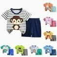 thumbnail image 4 of TOWED22 Toddler Baby Boy Summer Clothes 6 12 18 24 Months Short Sleeve Letter T Shirt Top Short Infant Newborn Baby Outfit(Orange,2-3 Years), 4 of 4