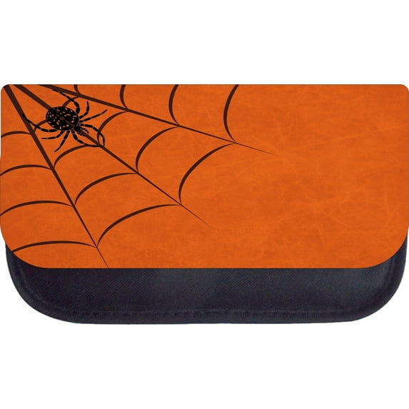 Spider's Web 5" x 8.5" Black Multi-Purpose Cosmetic Case - with 2 Zippered Pockets and Nylon Lining