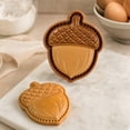 thumbnail image 4 of Fall Pie Mold Thanksgiving Cookie Stamp 3D Embossed Acorn Dough Cutter 4.3"x3.7" 1 Pc, 4 of 4
