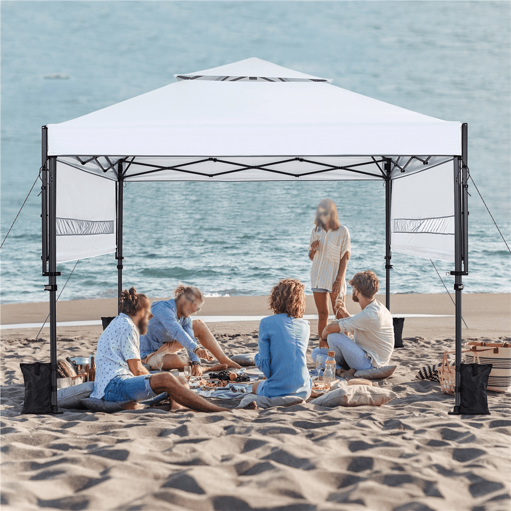 Renwick 10×17ft Pop-up Canopy Tent with Side Awnings, White