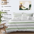 thumbnail image 4 of Sage Green Grey Striped Bedding 3 Piece Duvet Cover Set California King, Farmhouse Sage Green Stripes Soft Microfiber Comforter Cover with Zipper Closure & Pillowcases, FadeResistant Quilt Cover, 4 of 9