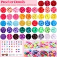 thumbnail image 2 of Kit para hacer pulseras Pubiseed 2303 piezas de cuentas de poni de 48 colores, 2 of 8