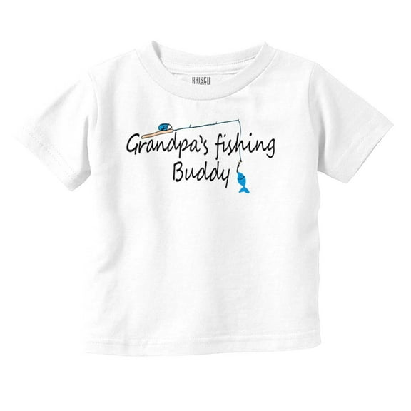 Grandpa Fishing Buddy Grandchild Cute Toddler Boy Girl T Shirt Infant Toddler Brisco Brands 12M