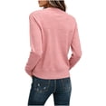 thumbnail image 6 of Lutiedan Cardigan Sweaters for Women Long Sleeve Button Down Cardigan Casual V Neck Fall Cardigan Tops,Pink, 6 of 7