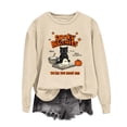 thumbnail image 5 of Cute Spooky Biscuits Graphic Sweatshirt Women Black Cat Ghost Dough Print Crew Neck Long Sleeve Pullover Oversized Fleece Lined Fall Top for Halloween Party Casual Outfits, 5 of 6