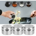 thumbnail image 6 of 3Pcs Magnetic Spice Tins, Stainless Steel Spice Condiment Bottle Kitchen Storage Containers with Clear Lid for Fridge Grill, Sift and Pour, 6 of 9