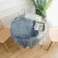 thumbnail image 2 of Blue Grey Abstract Round Tablecloth 60 Inch Washable Reusable Art Painting Decoration Table Cover for Kitchen Party, 2 of 6