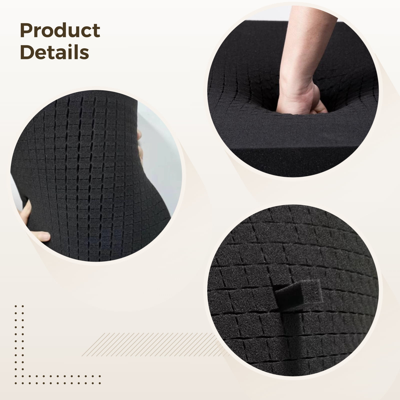 4 Pcs Pre-Cut Grid Foam Inserts for Tool Box, Foam for Pelican Case, Customizable Foam Organizer for Tool Cases, Shock Absorbing Black Polyurethane