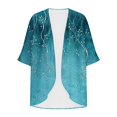 thumbnail image 5 of Summer Cardigan for Women Retro Printed Tunic Blosues 3/4 Sleeve Tops Baggy Boho Shirts Loose Relaxed Fit Outfits Spring CaUSAl Vintage Cardigans Going Out Beach Holiday Clothing, 5 of 5