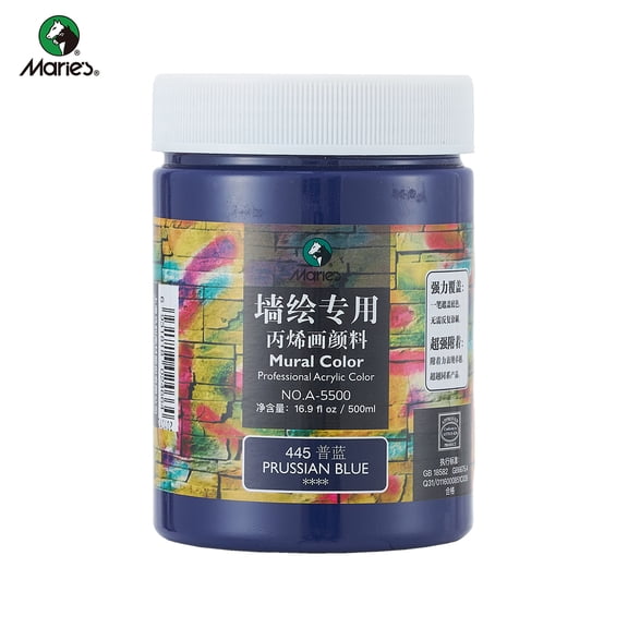 Professional Acrylic Paint 500ml (16.9Fl Oz Bottles)-PRUSSIAN BLUE,Non Toxic Acrylic Paint No Fading Rich Pigment for Adults Artists Canvas Crafts Wood Painting,Large Surface Coverage