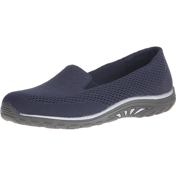 Mocasines planos Skechers Reggae Fest-Willows para mujer, azul marino